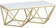Elements International Riko 2-Piece White Occasional Table with Gold Frame Set-3