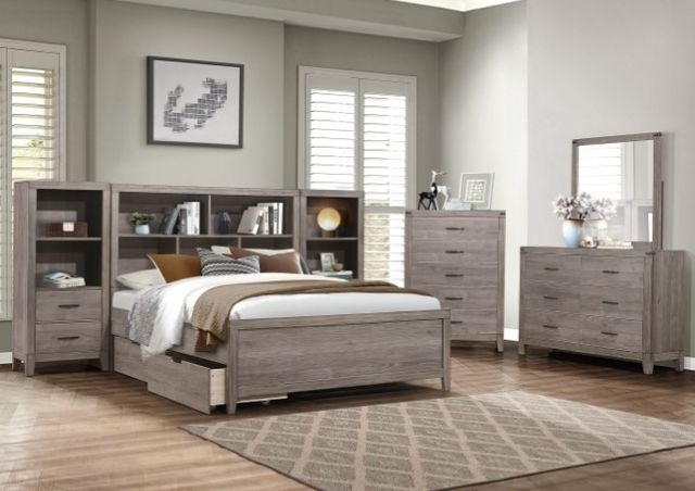 Homelegance® Woodrow 3-Piece Gray Full Bookcase Bed-1