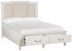 Magnussen Home® Willowbrook Egg Shell White/Natural Upholstered Queen Panel Storage Bed-2