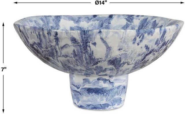 Uttermost® Indigo Blue/Ivory Pedestal Bowl-3