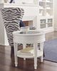 Hammary® Structures Glass Top Round End Table with Pure White Base-1