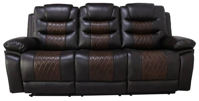 New Classic® Home Furnishings Nikko Brown Dual Power Reclining Sofa-2