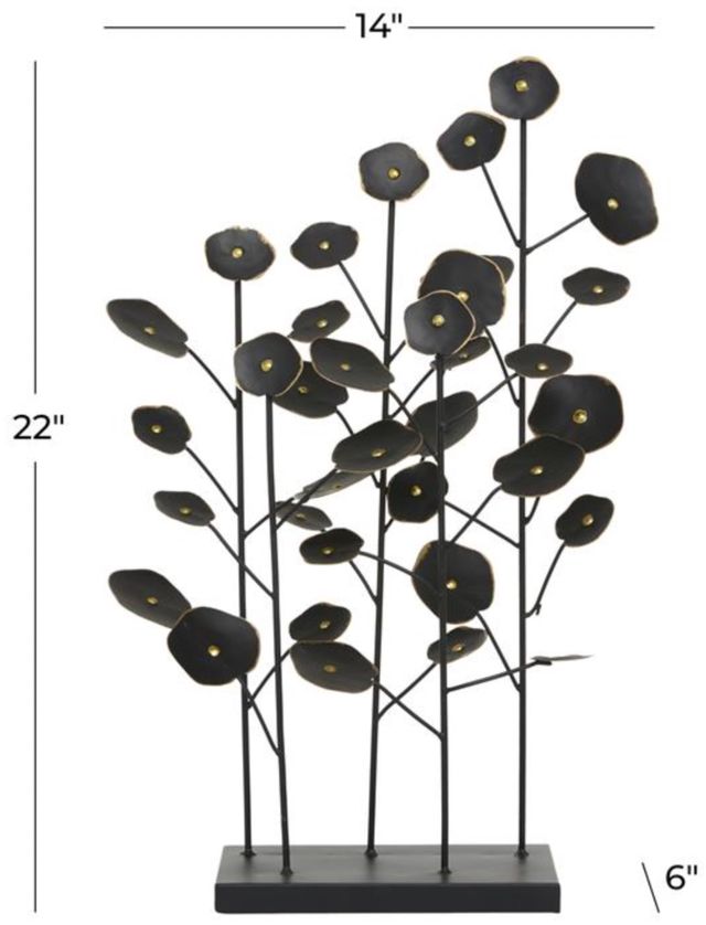 Deco Marche Black 14” Leaf Sculpture-3