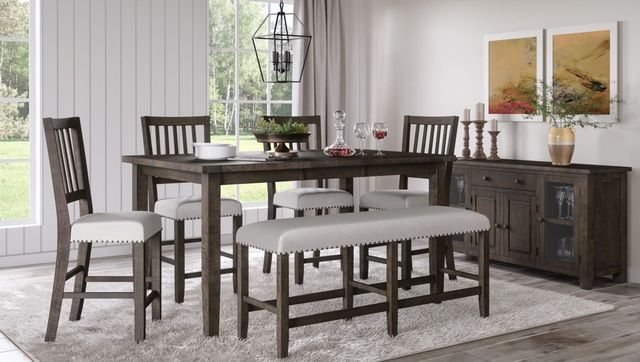Jofran Inc. Willow Creek 6-Piece Beige/Wire Brushed Counter Dining Set-1