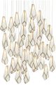 Currey & Company Glace Antique Brass/White Multi-Drop Pendant Lighting-0