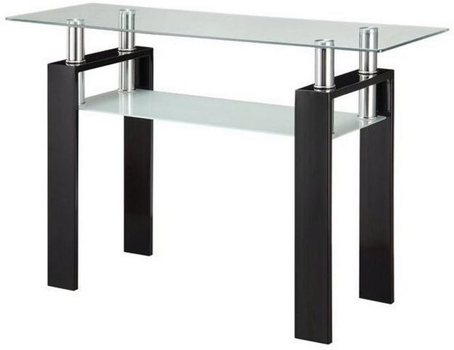 Coaster® Dyer Black Tempered Glass Sofa Table with Shelf