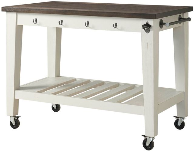 Steve Silver Co. Cayla Dark Oak/White Kitchen Cart-0