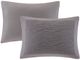 Olliix by N Natori 3 Piece Grey King Hanae Cotton Blend Yarn Dyed Comforter Set-1
