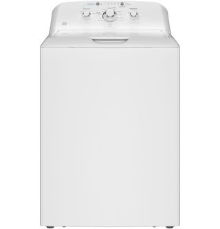 GE® 4 Cu. Ft White Agitator Top Load Washer with Stainless Steel Basket and Water Level Control