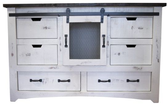 American Wholesale Furniture Mesh Nero White/Rodeo Dresser-0