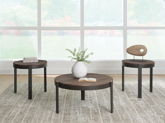 Signature Design by Ashley® Horizon Hills 3-Piece Black/Brown Occasional Table Set-1