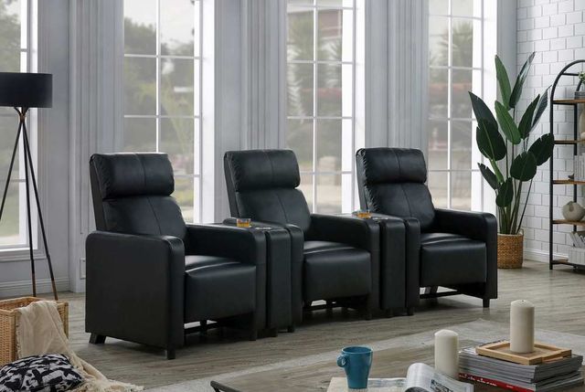Coaster® Toohey 5-Piece Black Home Theater Seating Set-3