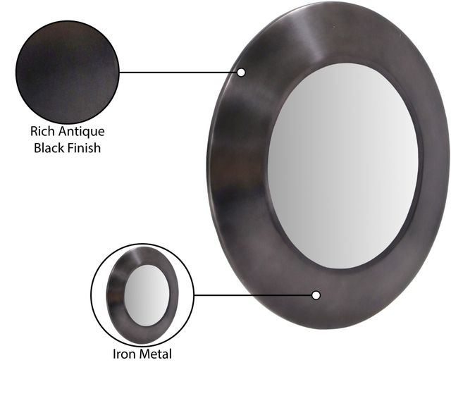 Meridian Furniture Sphere Antique Black Mirror-4