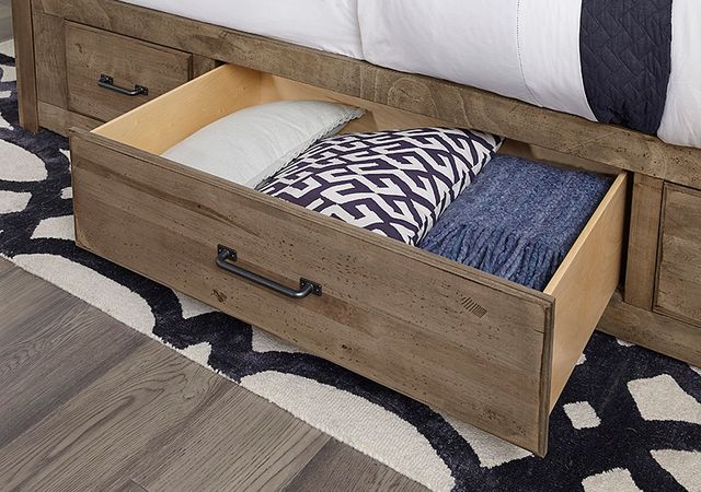 Artisan & Post by Vaughan-Bassett Cool Rustic Stone Gray California King Storage Panel Mansion Bed-2