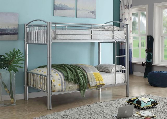 ACME Furniture Cayelynn Silver Twin Over Twin Bunk Bed-1