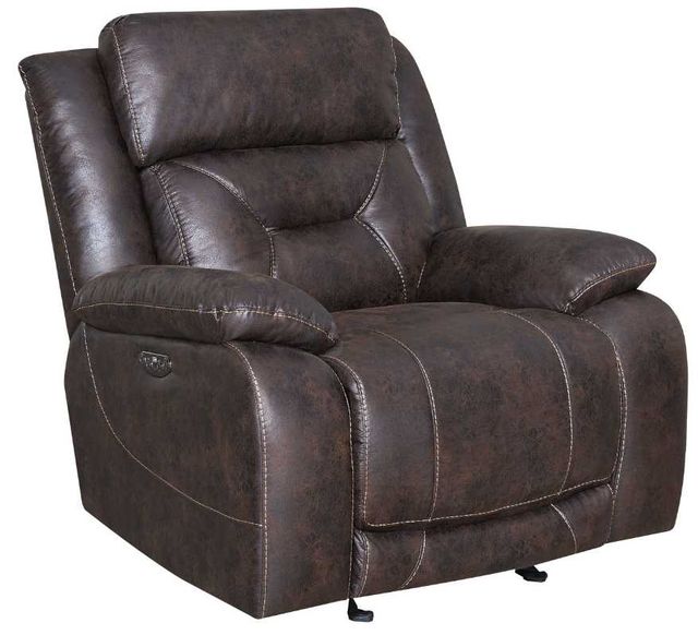 Steve Silver Co. Aria Saddle Brown Dual Power Recliner-0