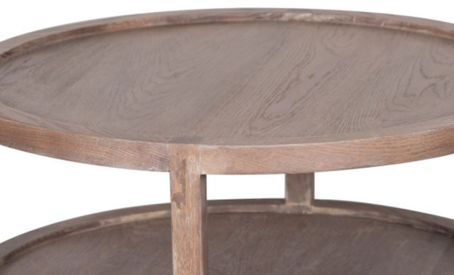 Porter International Designs Lowell Brown Round Coffee Table-2
