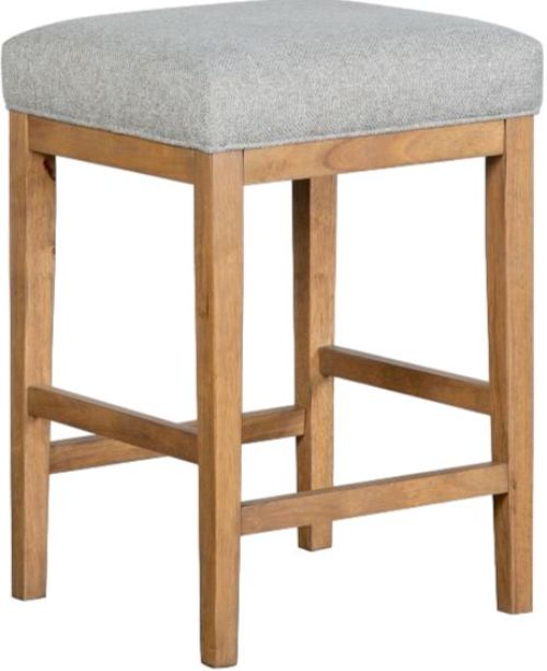 Magnussen Home® Lindon Belgian Wheat/Sauve Pebble Counter Stool with Upholstered Seat-0