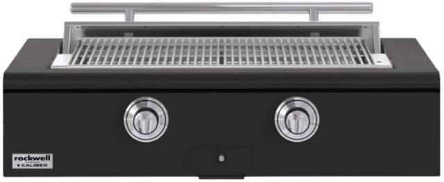 Caliber™ Rockwell Social 2-Burner Ultra Matte Black Built-In Natural Gas Grill with Polished Chrome Hardware-0