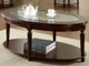 Furniture of America® Granvia Dark Cherry Glass Insert Coffee Table-1