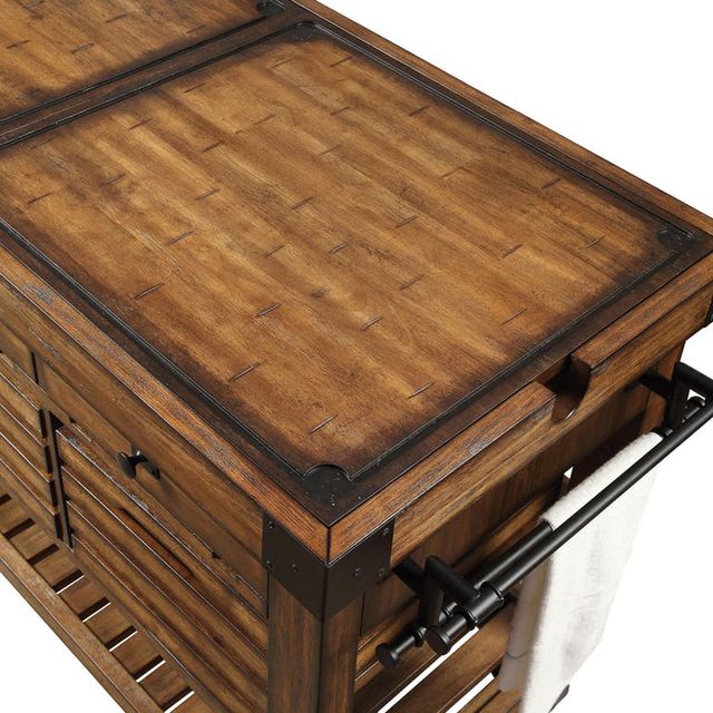 ACME Furniture Kaif Distressed Chestnut Kitchen Cart-5