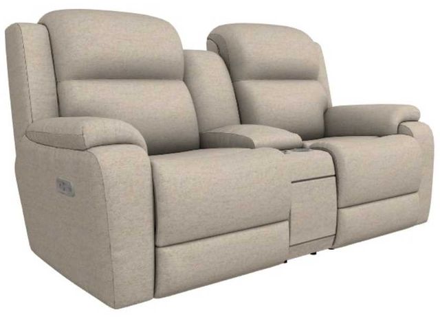 La-Z-Boy® Dorian Bisque Power Reclining Loveseat with Console and Headrest-0