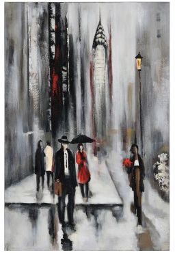 Renwil® Bustling City II Black/Brown/Red/White Painting-0