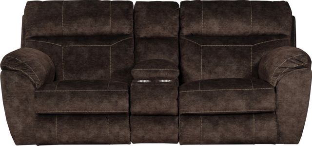 Catnapper® Sedona Mocha Power Reclining Lay Flat Console Loveseat with Storage and Cupholders-0