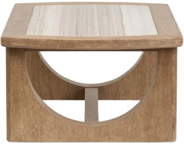 Magnussen Home® Bradford Granite Top Cocktail Table with Riverbed Beige Base-3