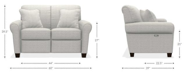 La-Z-Boy® Bennett duo® Pewter Power Reclining Loveseat-2