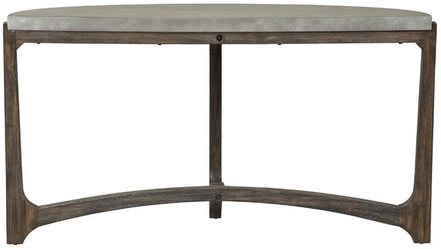 Liberty Furniture Cascade Gray Sofa Table with Wirebrush Rustic Brown Base-2