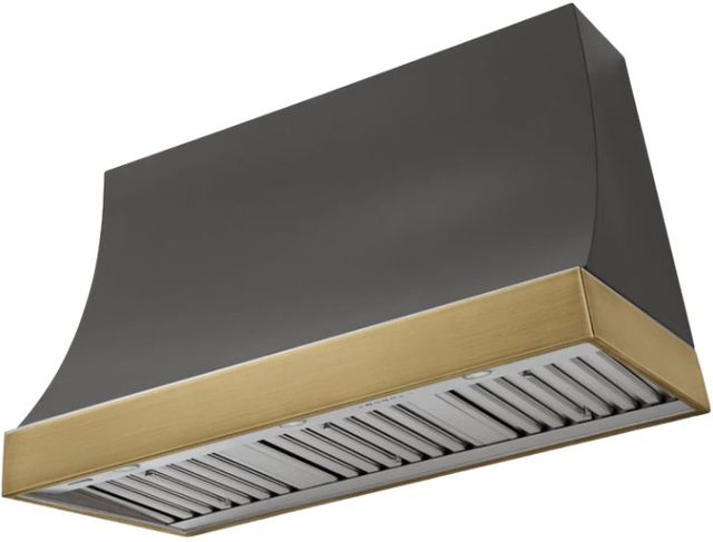 AGA Marquee 48" Slate Wall Mounted Range Hood  with Antique Brass Trim-0