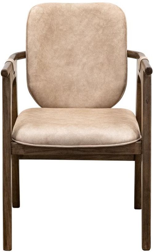 International Furniture Direct Silver Brown/Ivory Dining Arm Chair-1