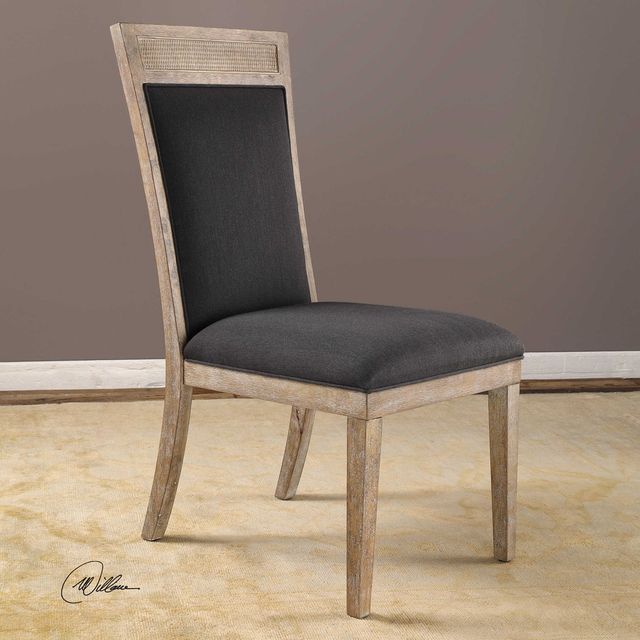 Uttermost® Encore Dark Gray Armless Chair-1