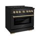 ZLINE Autograph Edition 36" Black Stainless Steel Pro Style Gas Range with 6 Burner Cooktop-2
