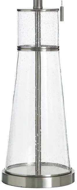Stylecraft Clear Seeded and Brushed Steel Table lamp-3