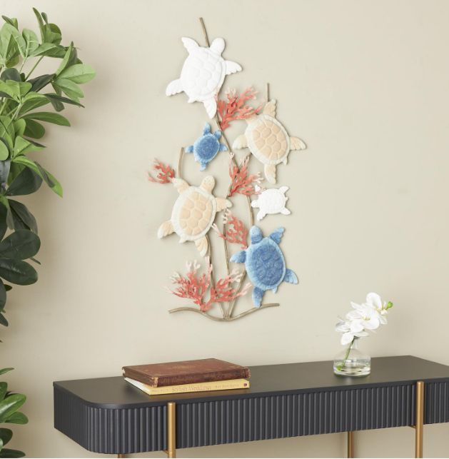 Deco Marche Multi-Colored Turtle Wall Decor-3