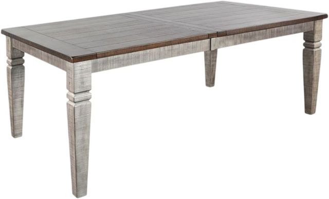 Sunny Designs™ Homestead Hills Tobacco Leaf Extension Dining Table with Alpine Gray Base-0