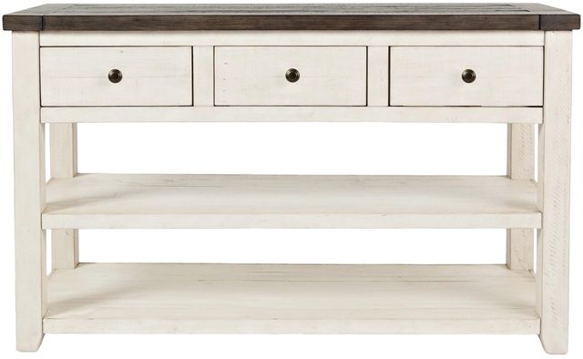 Jofran Inc. Madison County Barnwood Console Table with Vintage White Base-3