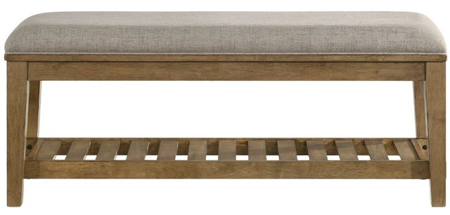 Intercon Andover Gray/Maple Upholstered Bench-1