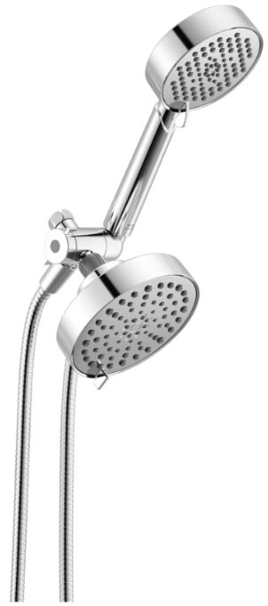 Delta Universal Showering Chrome 5-Setting Two-in-One Combination Round Shower with Additional Mount-0