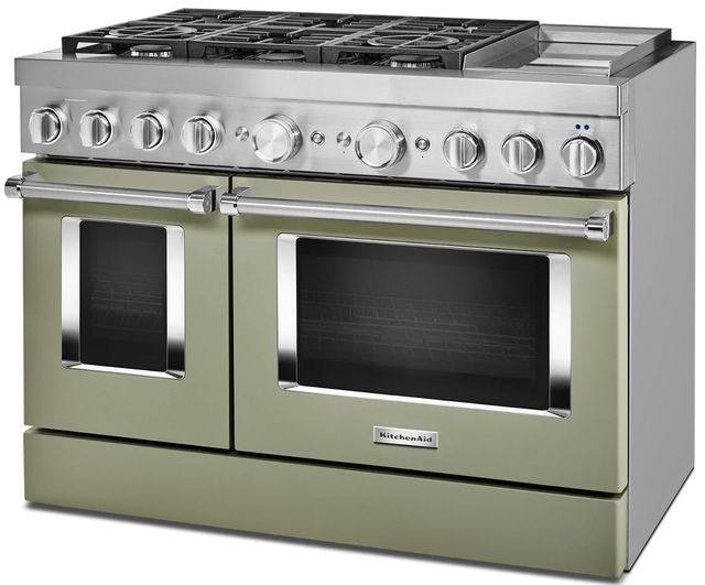 KitchenAid® 48" Avocado Cream Commercial-Style Pro Style Dual Fuel Range with Griddle-4