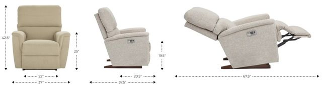 La-Z-Boy® Ava Ivory Power Rocking Recliner with Headrest and Lumbar-2