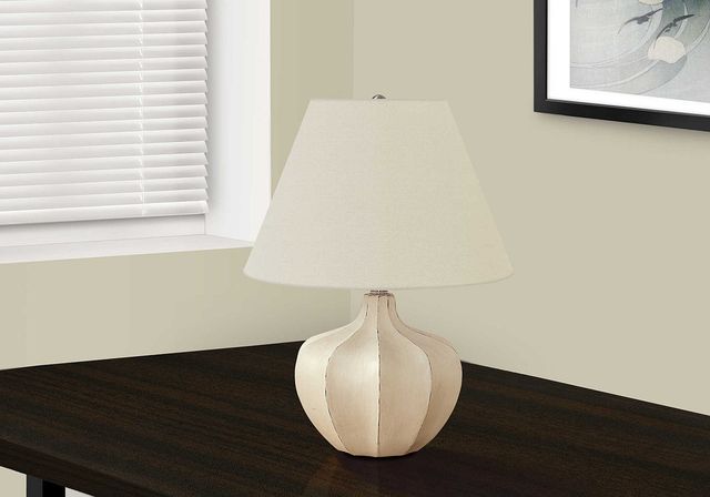 Monarch Specialties Inc. 21"H Cream Resin Table Lamp-4