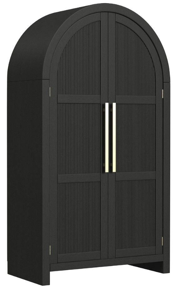 Elements International Ridgemont Black Large Bookcase-0