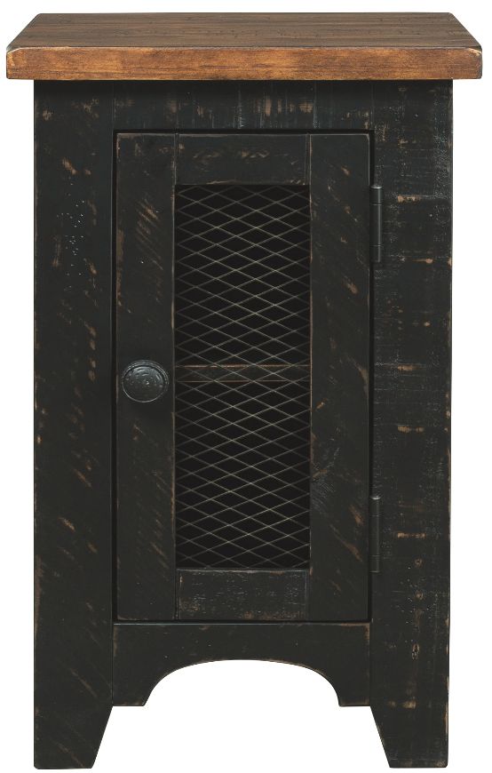 Signature Design by Ashley® Valebeck Light Brown Chairside End Table with Rustic Black Base-1