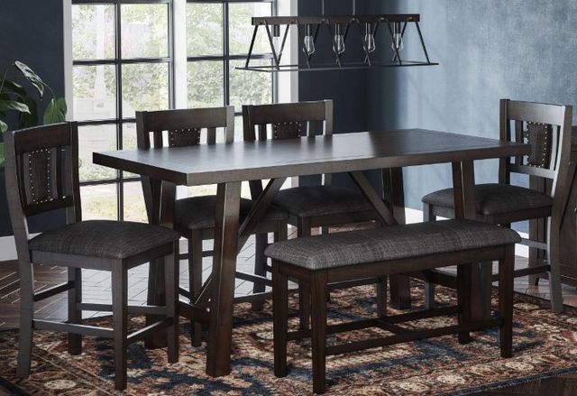 Jofran Inc. American Rustics 6-Piece Dark Brown/Gray Counter Dining Set-1