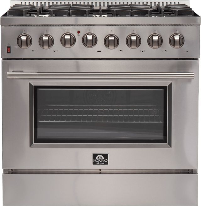 FORNO® Galiano 36" Stainless Steel Freestanding Dual Fuel Range