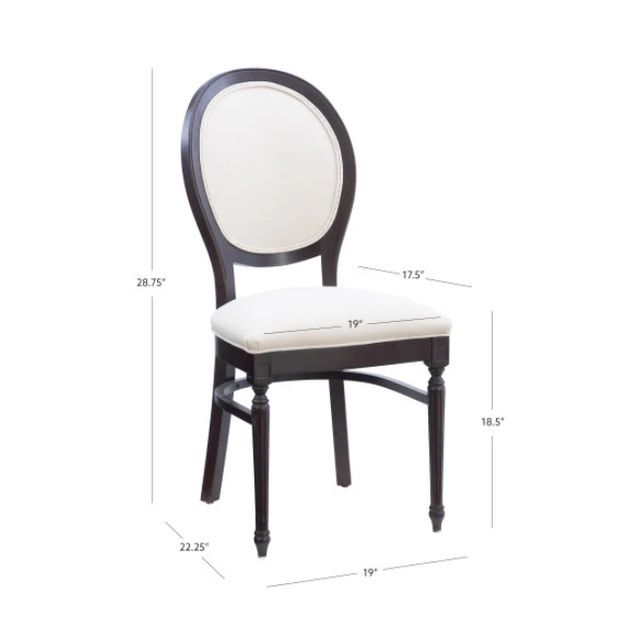 Linon Babylon 2-Piece Brown/Gray Upholstered Side Chair Set-2