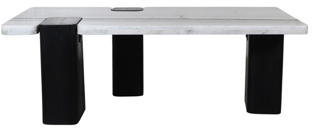 Meridian Furniture Ravenna Panda Marble Coffee Table with Black Base-1